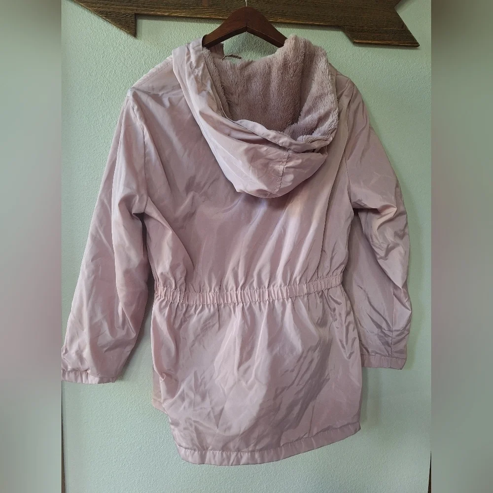 Cavalini Womens Light Mauve Jacket Full Zip Hood Pockets Size Petite Large - Picture 6 of 6